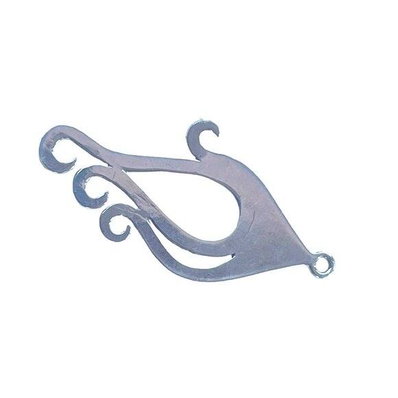 Handmade Silver Bird Pendant with Red Jasper Gemstone Accent Vintage Jewelry - Picture 4 of 6